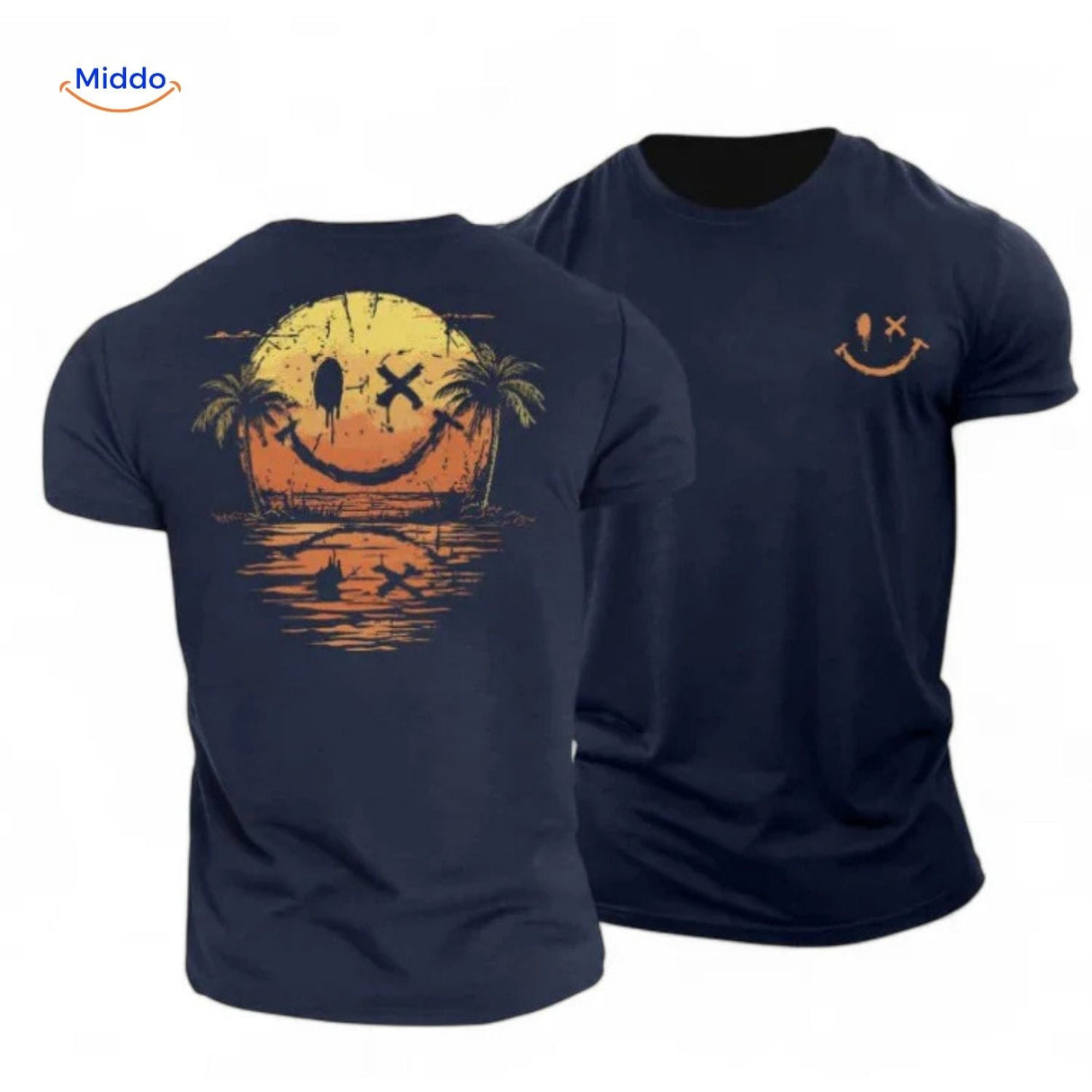smileywave T-Shirt mit Smiley Sonnenuntergang Druck in Navy _cbe63350 7aa0 42bd 924b f9ba8591ec88