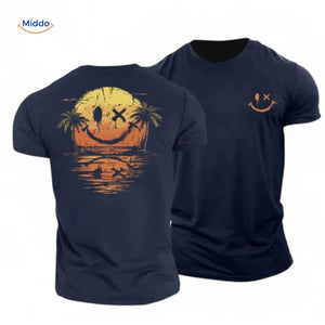 smileywave T-Shirt mit Smiley Sonnenuntergang Druck in Navy _cbe63350 7aa0 42bd 924b f9ba8591ec88