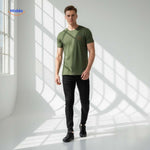 Smiley-Wave T-Shirt in Grün – Basics für Männer | www.middo.de