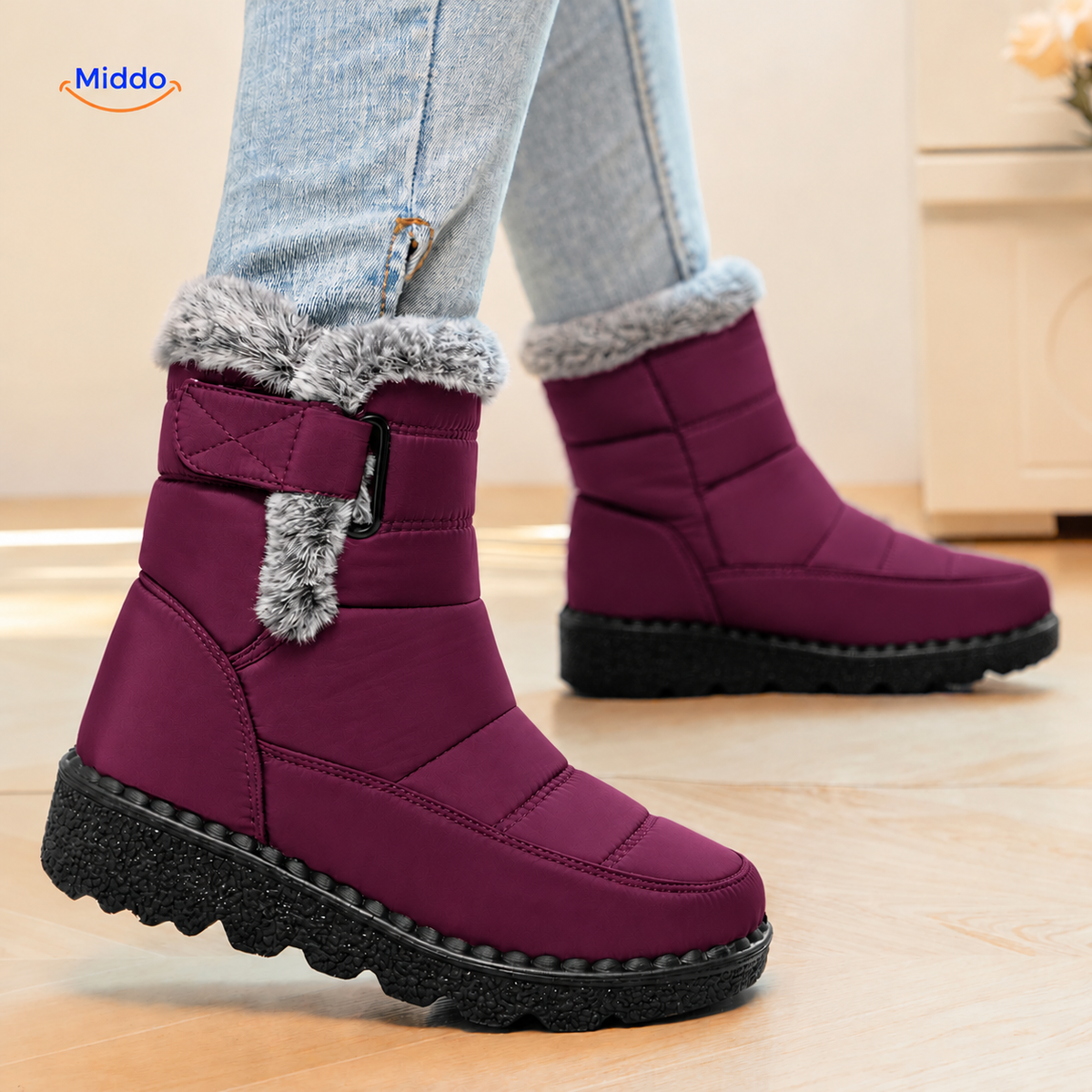 Snowboots – Purpurrot