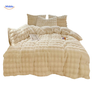 SnuggleBunny Plüschset Weiß Fließendes Bett-Set