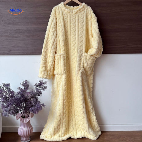 Snugglewear Deckenkleid in Gelb - Weiche Fleece-Qualität, Langer Schnitt | www.middo.de