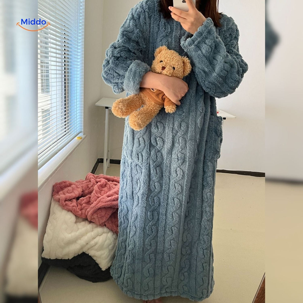 Snugglewear Deckenkleid Rosa, weiches Winterfleece