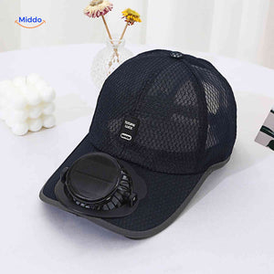solarix cap schwarze kühlende cap mit sonnenventilator www.middo.de