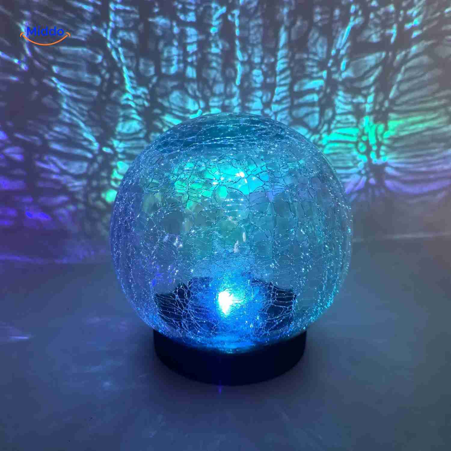 solvion lampe blaue magische lichteffekte mit glaskugel www.middo.nl