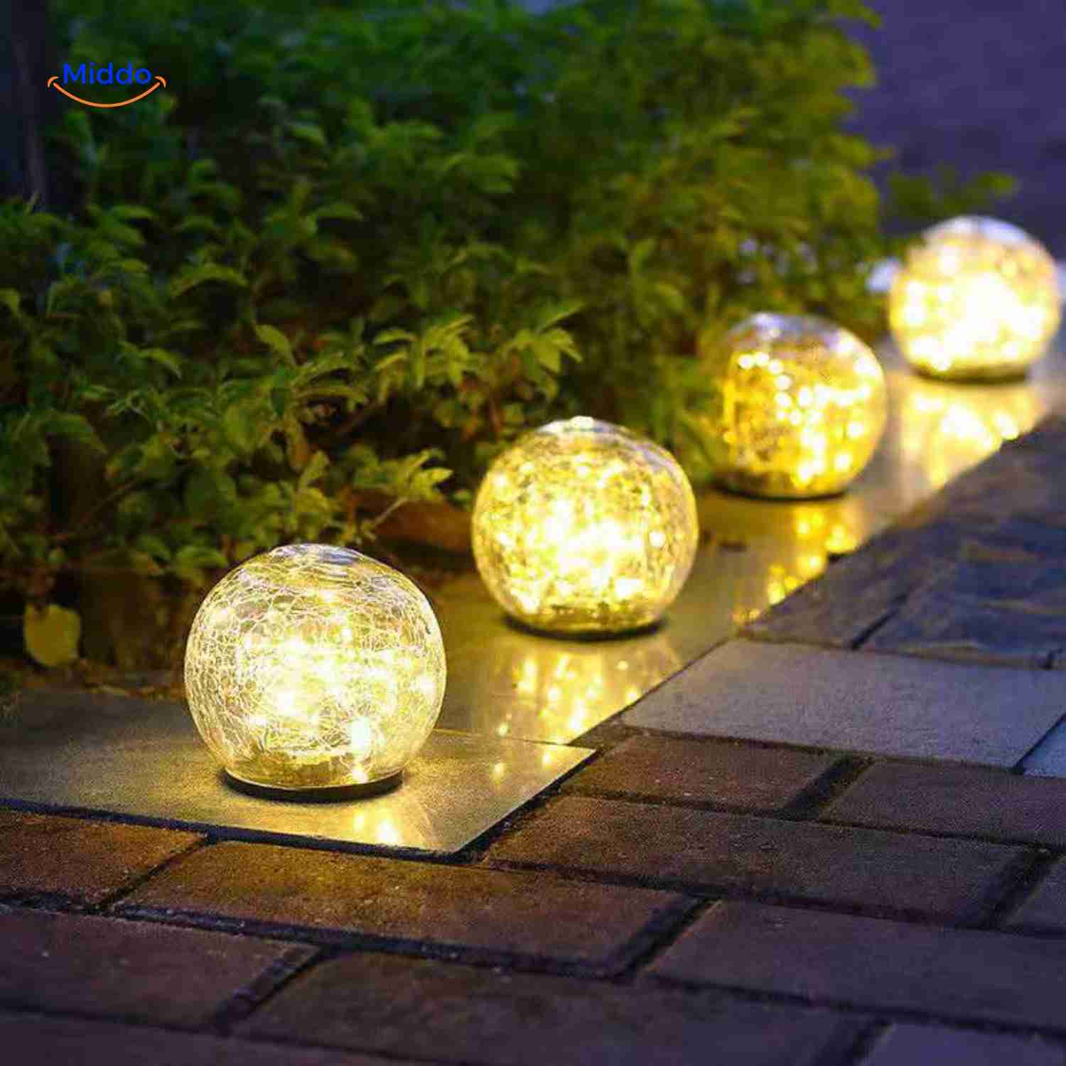 Solvion Lampe warmes Solarlicht für den Gartenweg www.middo.nl