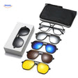 solvizo Sonnenbrille 5 in 1 magnetische Sonnenbrille mit wechselbaren Gläsern und Etui