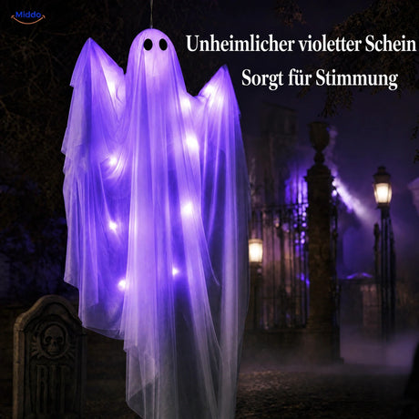 SpookGlow™ mit violetter Lichterkette und geisterhaftem violettem Schein