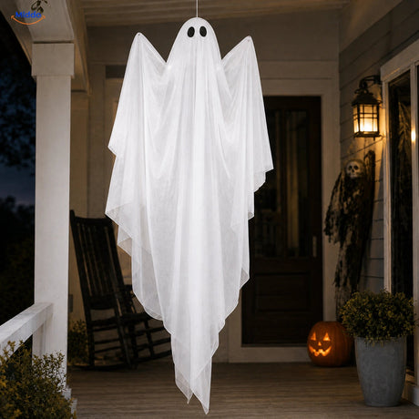 SpookGlow™ ohne Beleuchtung, weiße hängende Halloween-Geist-Ausführung