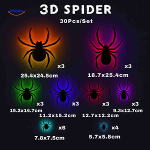 Spooklight Lampe 3D-Spinning LED - 30 Stück Set Halloween Dekoration - www.middo.de