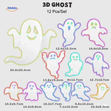 SpookLight Lampe 3D Gespenst LED 12-teiliges Set Halloween Dekoration