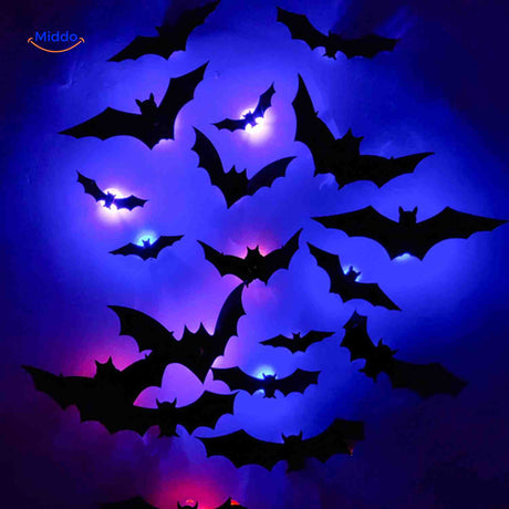 Spooklicht Lampe mit blauen LEDs – Fledermäuse für gruselige Halloween-Dekoration – www.middo.de