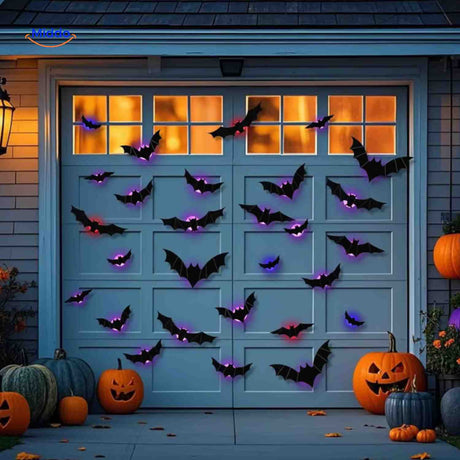 Spooklicht Lampe für Garagen-Dekoration mit 3D-Fledermäusen und LED
