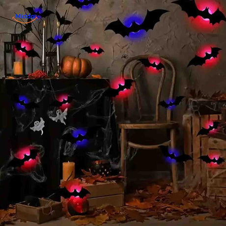 Spooklicht Lampe für Halloween - dekorieren Sie Ihr Zuhause mit fliegenden Fledermäusen und LED-Beleuchtung. Besuchen Sie www.middo.de für mehr Informationen!