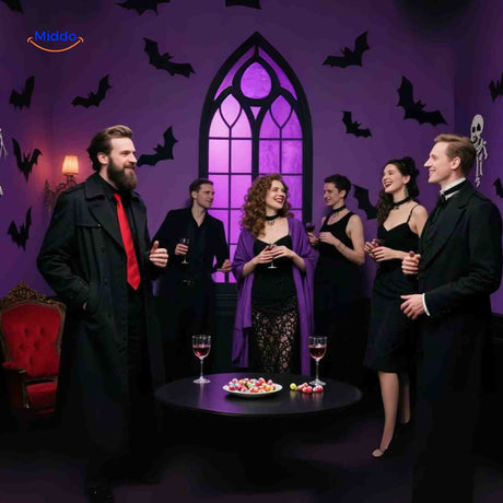 Spooky Light Halloween Wandleuchte mit Fledermaus und LED-Beleuchtung - www.middo.de