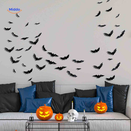 Spooky Light Lampe für Halloween – Wanddekoration mit Fledermäusen und LED – www.middo.de