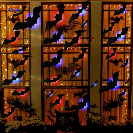 Spuklicht Lampe Halloween Fensterdekoration mit Fledermaus und LED | www.middo.de