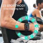 Unverwüstliche Smartwatch mit verschiedenen Sportmodi während des Trainings.