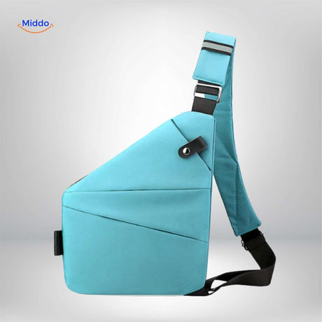 Stratos Umhängetasche hellblau – verstellbare und leichte Slingtasche | www.middo.de