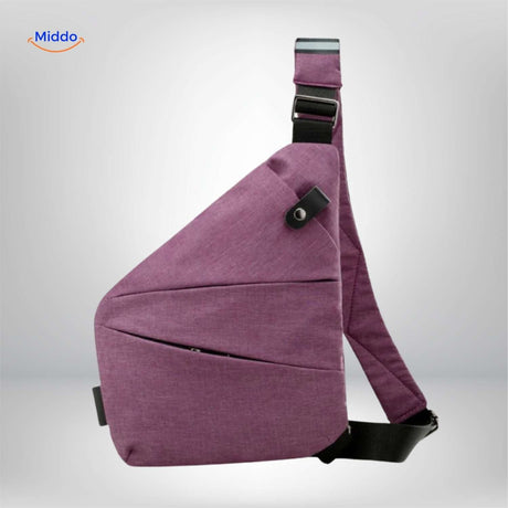 Stratos Umhängetasche Lila – kompakte, verstellbare Slingbag | www.middo.de