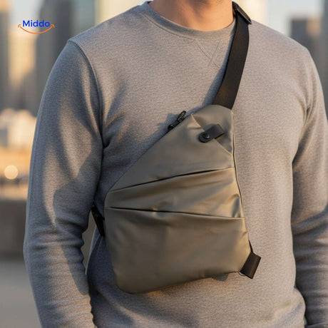 Stratos Unisex Slingbag in Grün - Ideal für Stadtwanderungen | www.middo.de