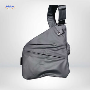 Stratos Unisex Slingbag in Schwarz – Vorderansicht | www.middo.de