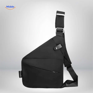 Stratos Umhängetasche Schwarz – Minimalistische Schultertasche | www.middo.de