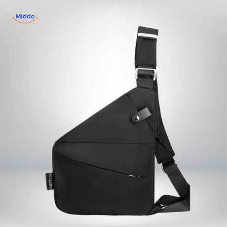 Stratos Umhängetasche Schwarz – Minimalistische Schultertasche | www.middo.de