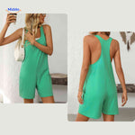 summiva jumpsuit grün sommerlich verspieltes Modell mit weißem Top www.middo.de