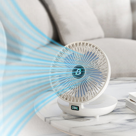SwiftAir Ventilator bläst Luft in ein Wohnzimmer