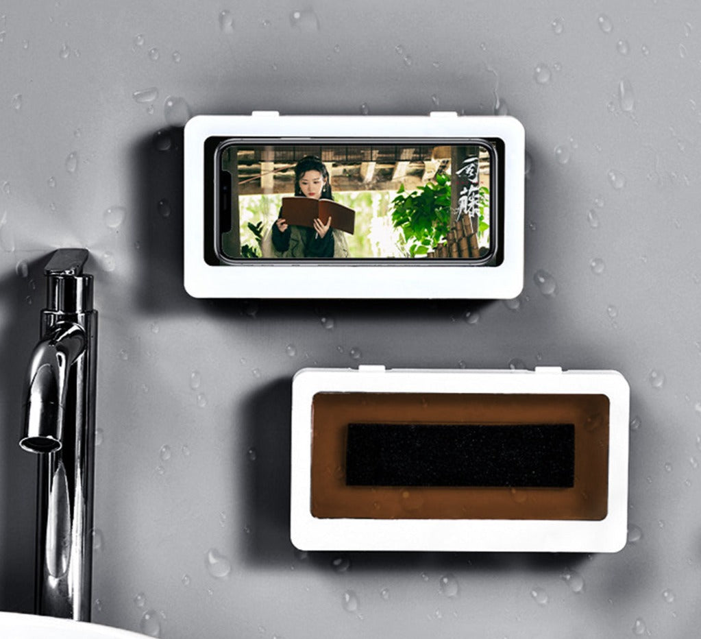Wasserdichte Handyhalterung mit montiertem Handy