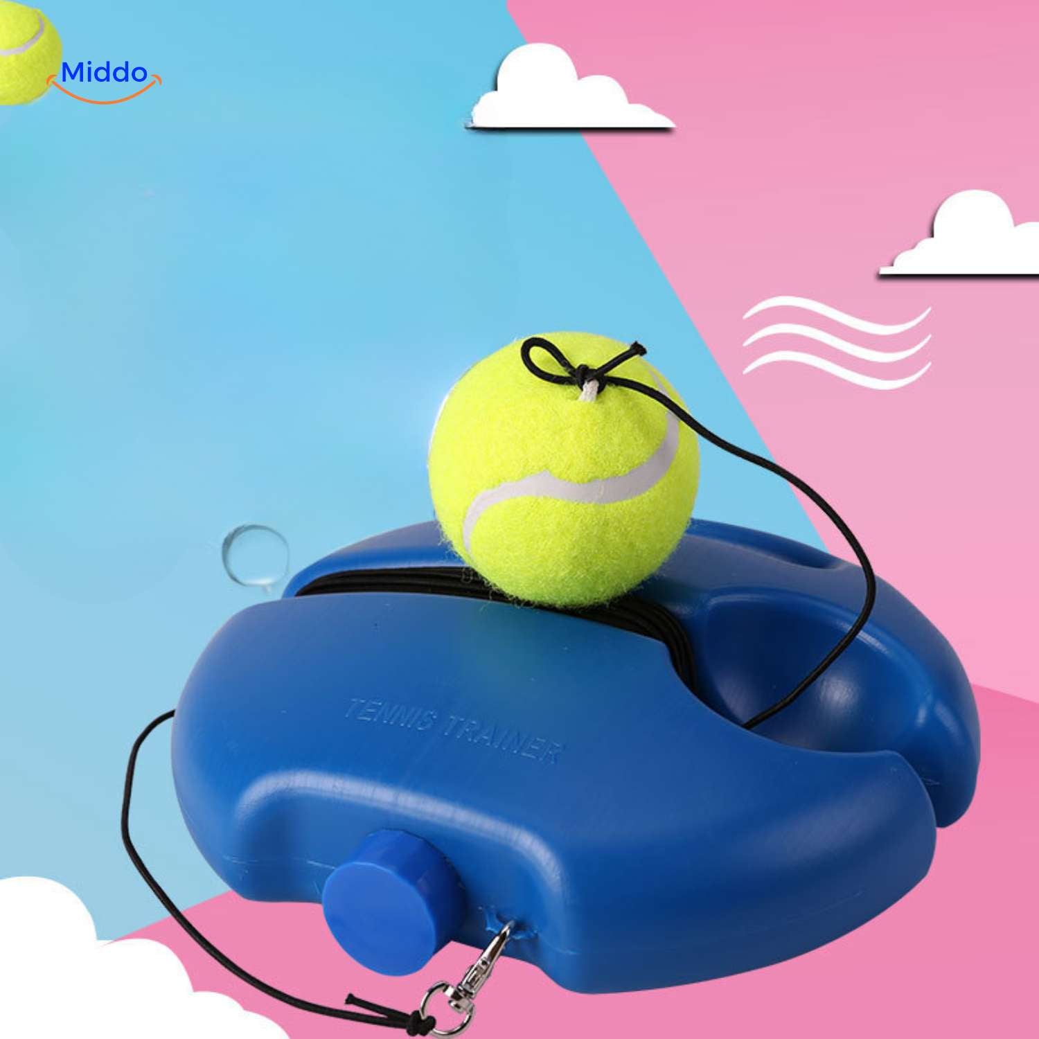 tennispro Trainer Tennistrainer mit Schnur und Ball für Rückschlagtraining www.middo.nl
