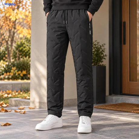 Thermoflex gefütterte Winterhose, getragen Schwarz mit geradem Bein