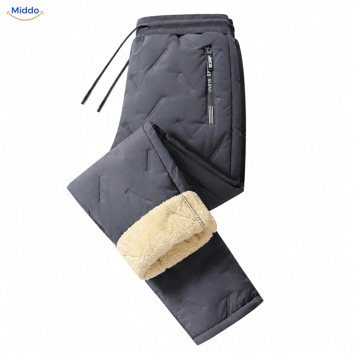 Thermoflex gefütterte Winterhose in Grau mit geradem Bein