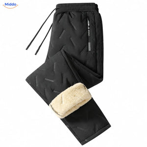 Thermoflex gefütterte Winterhose in Schwarz mit geradem Bein
