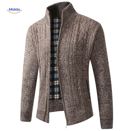 Thermoknit Weste, gestrickt, gefüttert, warm für Herren, in Braun. Entdecken Sie die komfortable Wärme und Stil! Besuchen Sie uns auf www.middo.de