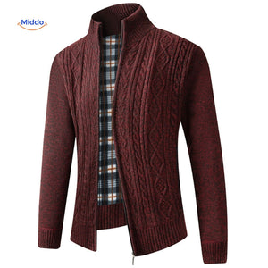 Thermoknit-Weste, gestrickt, gefüttert, warm, für Herren, rot - www.middo.de
