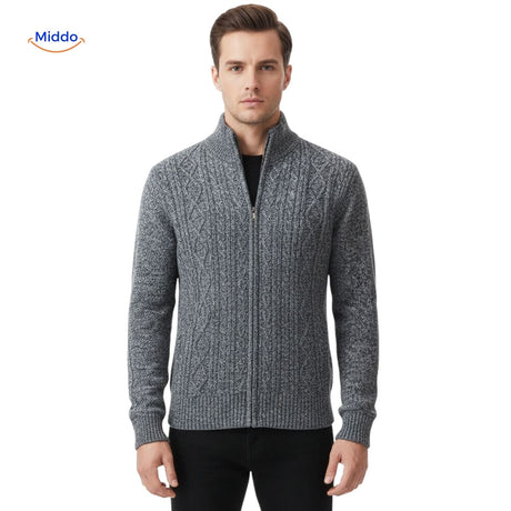 Thermoknit Weste für Herren – Frontansicht – Dunkelgrau | www.middo.de