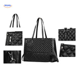 <totezia tas zwart detailweergave quilted tote met accessoires www.middo.nl>