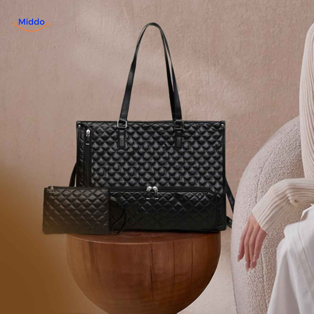 Totezia Tasche schwarz mit Etui schicke Kühltasche
