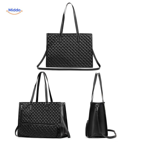 Totezia Tasche schwarz Vorderansicht Seitenansicht und Rückseite
