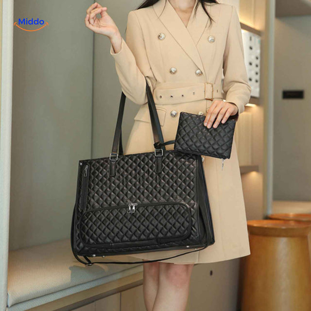 Totezia Tasche schwarz mit Etui elegante Handtasche Damen