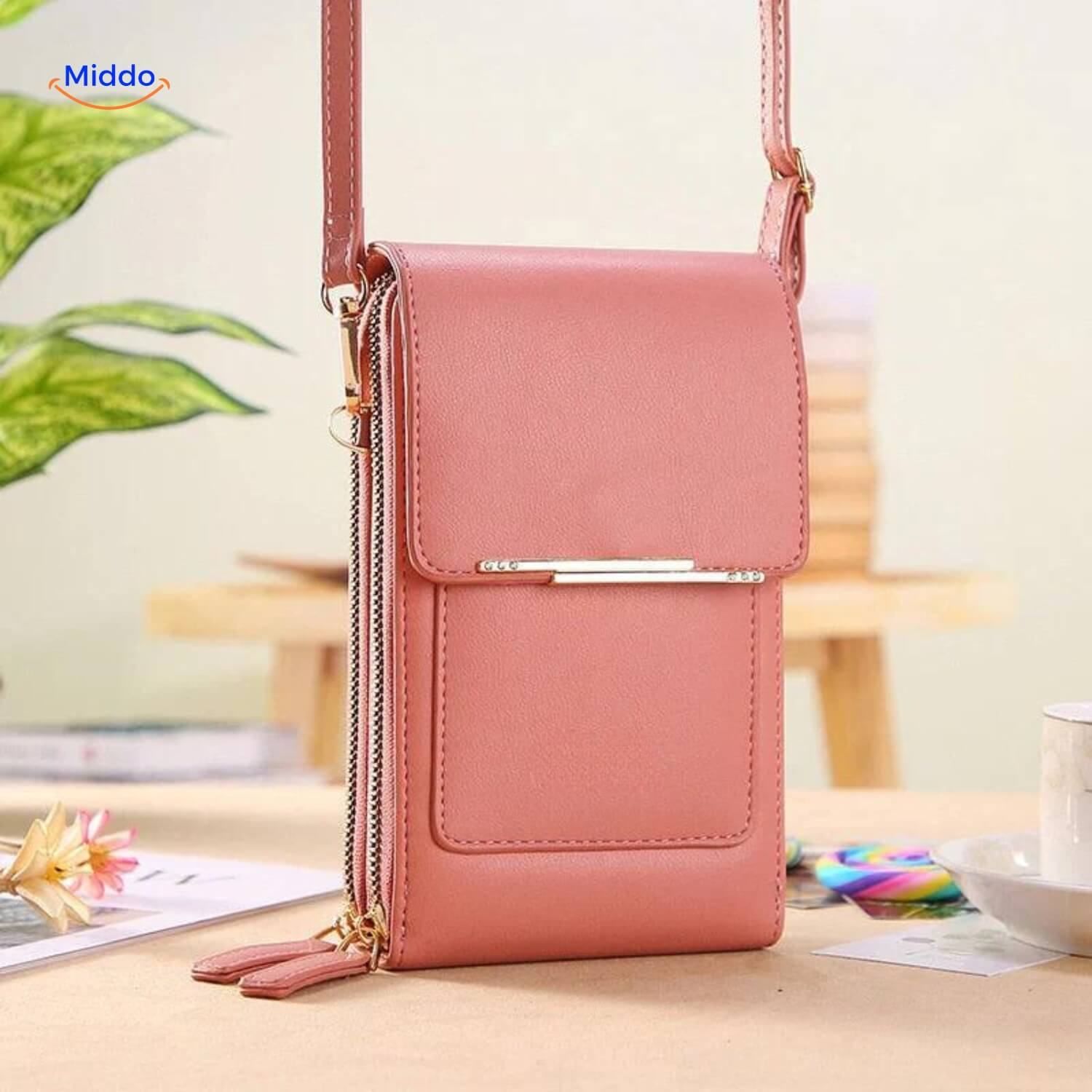 Touchscreengo Kompakte Robuste Schultertasche Rosa