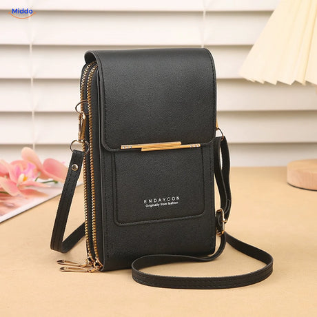TouchScreenGo Crossbody-Handytasche, Schwarz