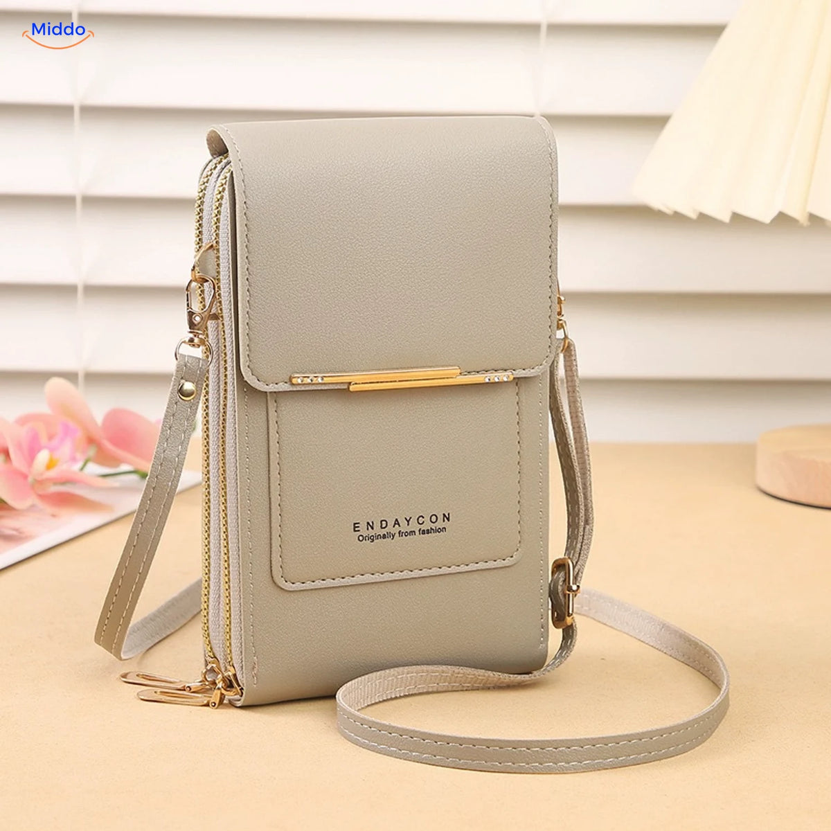 TouchScreenGo Crossbody-Handytasche, Grau