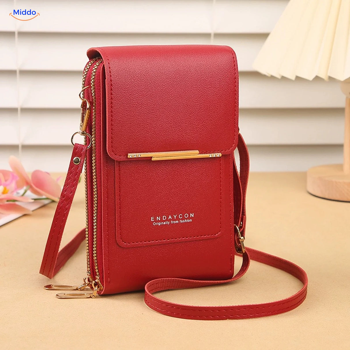TouchScreenGo Crossbody-Handytasche, Rot