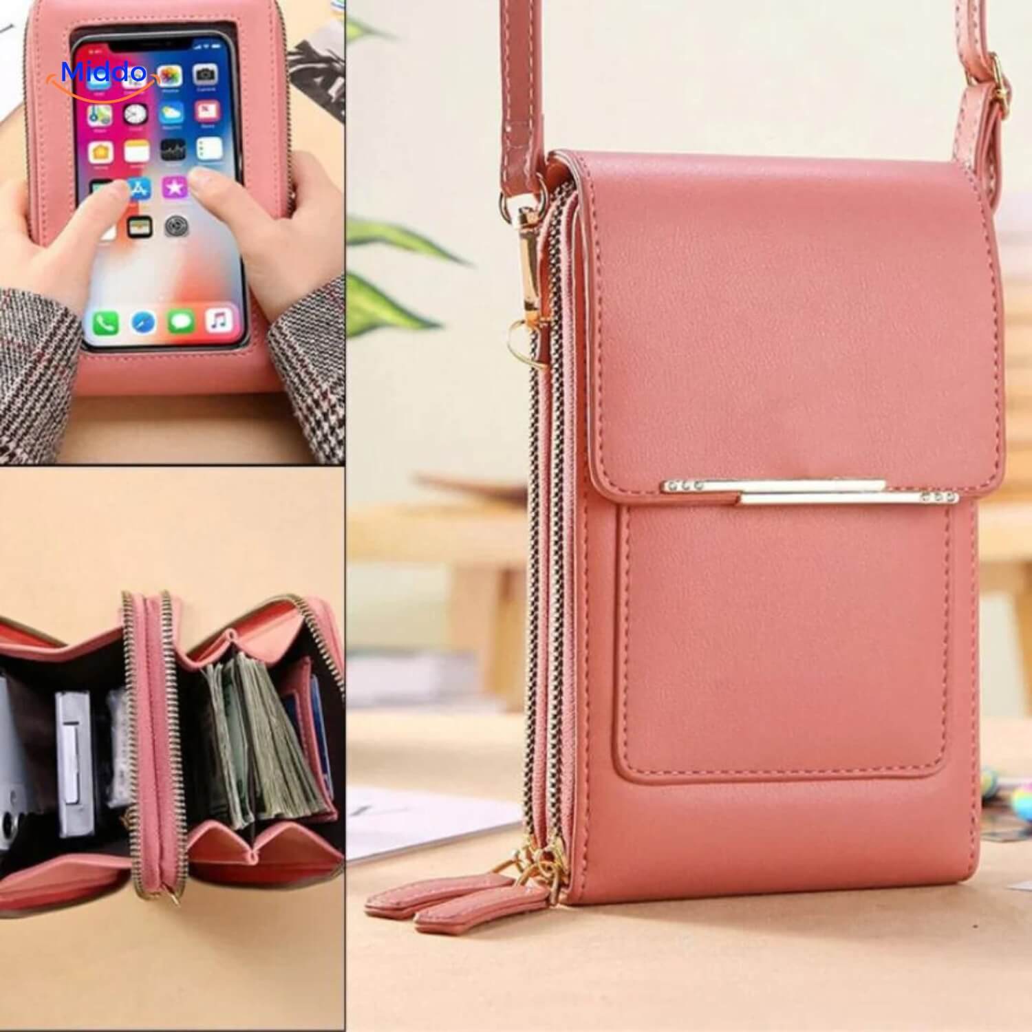 Touchscreengo Rosa Schultertasche