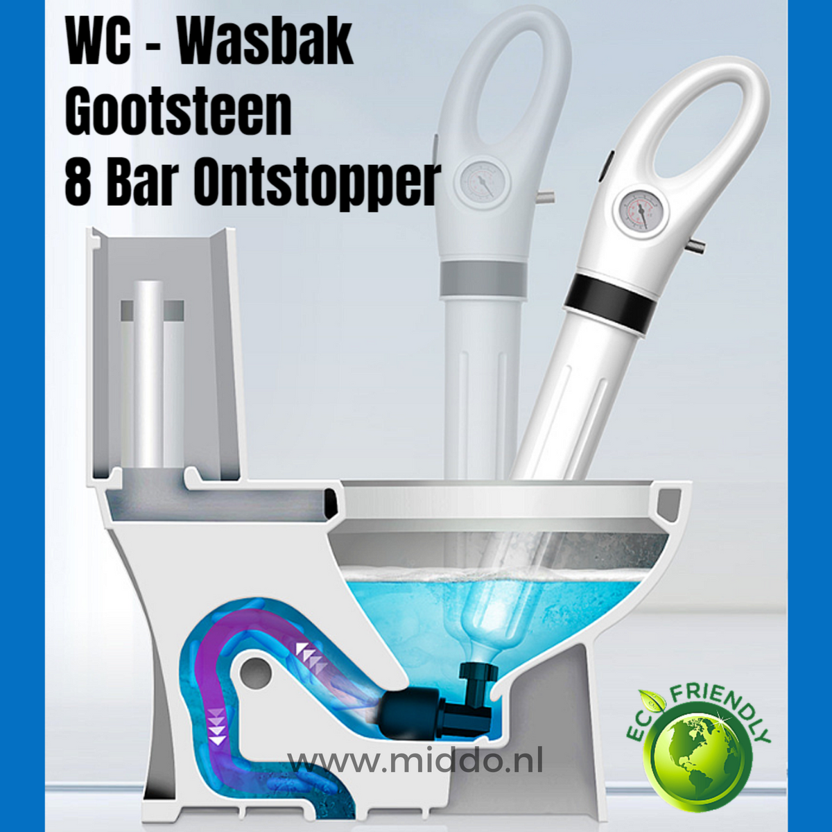Turbo Druckluftstößel für die Toilette
