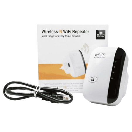 WiFi-Repeater mit Box, Kabel und Installationsanleitung