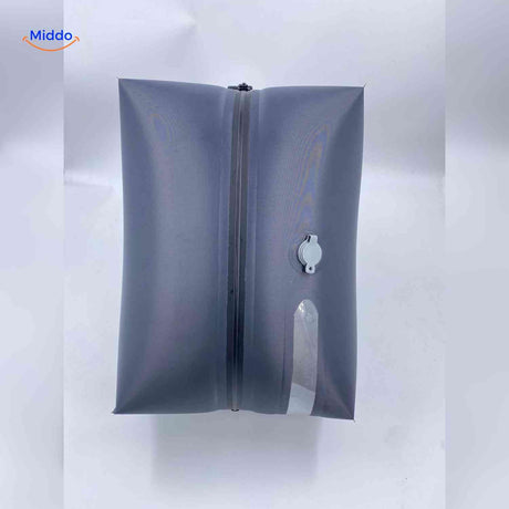 vacubag Tasche graue wasserdichte Reisetasche mit Reißverschluss und Ventil www.middo.de